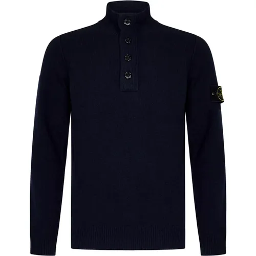 Sweater with Zip and Buttons , male, Sizes: L, M, S - Stone Island - Modalova