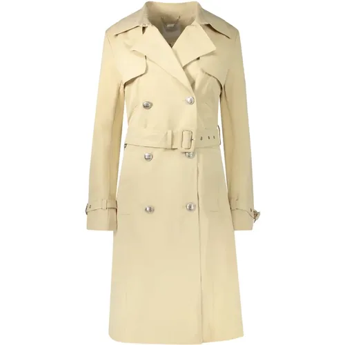 Beiger Trenchcoat mit langen Ärmeln und Gürtel , Damen, Größe: XS - Guess - Modalova