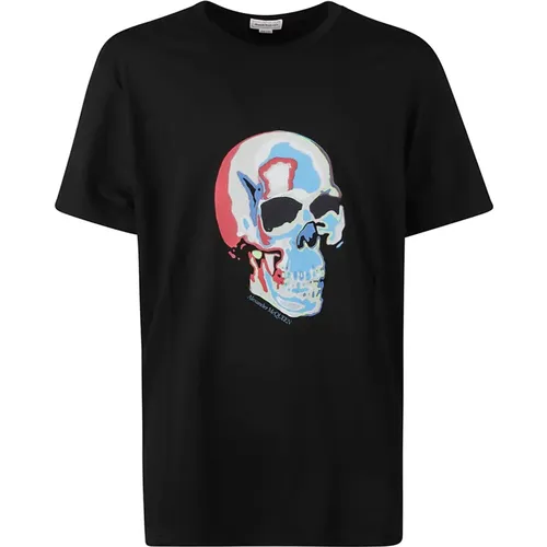 T-Shirt mit Totenkopf-Grafik - alexander mcqueen - Modalova
