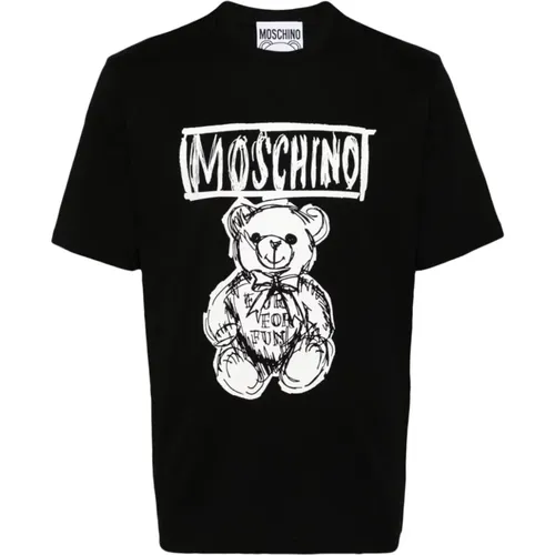 Logo Print Crew Neck T-shirt , male, Sizes: M, L, XL, S, 2XL - Moschino - Modalova