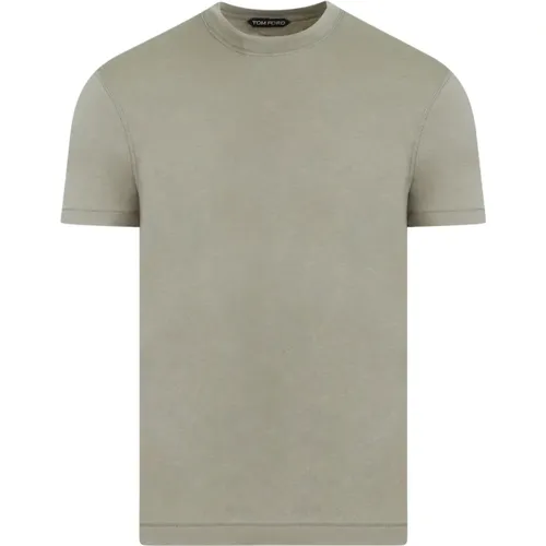 Neutrales Viskose-Baumwoll-T-Shirt , Herren, Größe: L - Tom Ford - Modalova