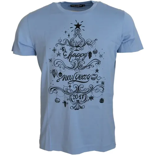 Elegant Light Cotton Tee , male, Sizes: L - Dolce & Gabbana - Modalova