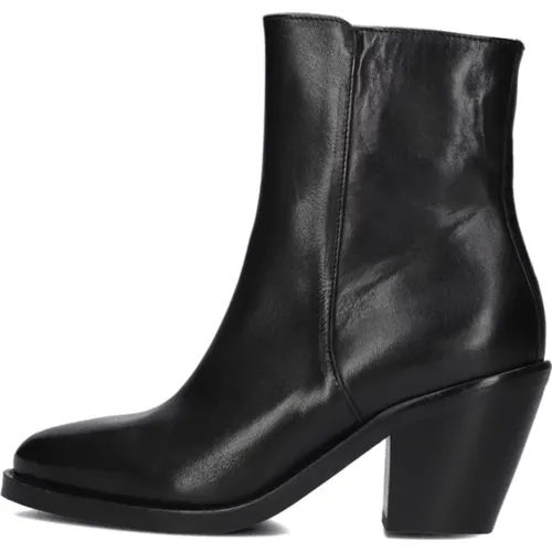 Elegante Schwarze Leder Stiefeletten , Damen, Größe: 38 EU - Via Vai - Modalova