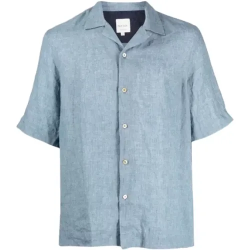 Powder Linen Short Sleeve Shirt , male, Sizes: L, S, M - Paul Smith - Modalova