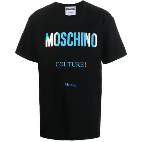 Casual Schwarzes Baumwoll T-Shirt mit Kurzen Ärmeln - Moschino - Modalova