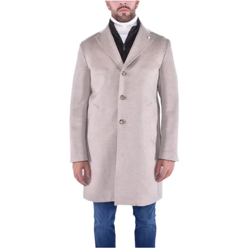 Regulärer Maßgeschneiderter Mantel mit Abnehmbarem Bruststück , Herren, Größe: L - Luigi Bianchi Mantova - Modalova