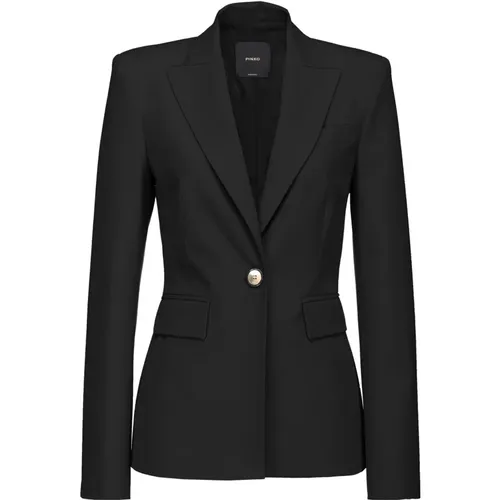 Blazer Jacket in Stretch Fabric , female, Sizes: XS, 2XS - pinko - Modalova