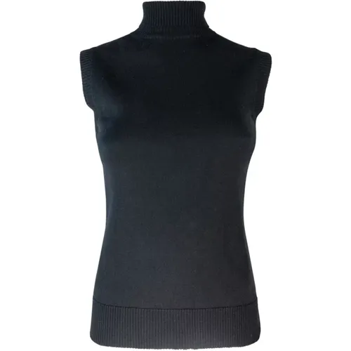 Gerippter Rollkragen ärmelloses Pullover , Damen, Größe: XS - SPORTMAX - Modalova