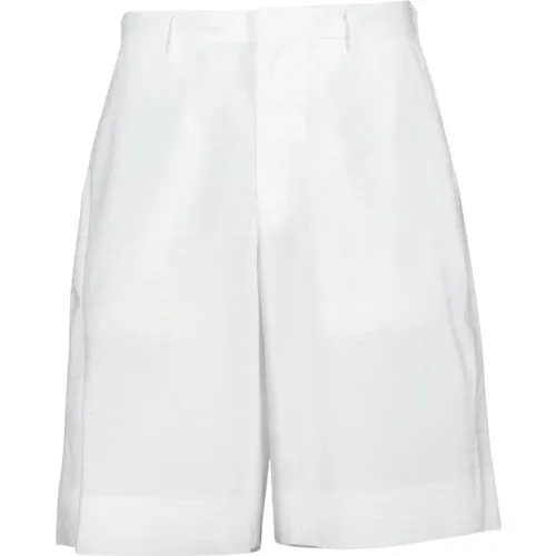 Oversized Poplin Bermuda Shorts - Prada - Modalova
