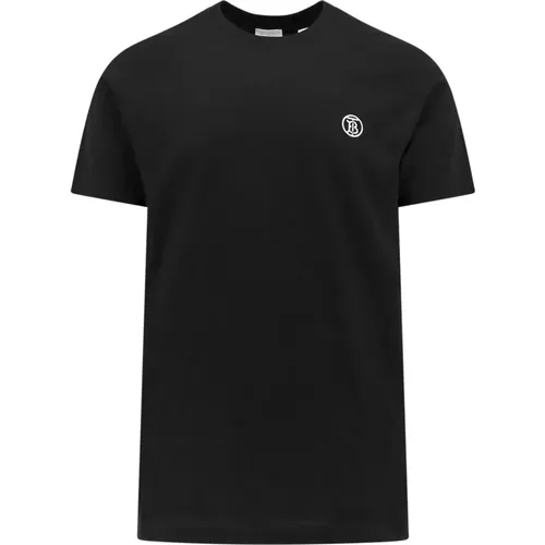 Schwarzes Crew-neck T-Shirt Regular Fit , Herren, Größe: L - Burberry - Modalova