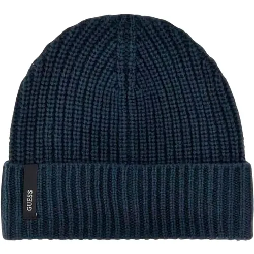 Patch Logo Beanie - Blau , Damen, Größe: L - Guess - Modalova