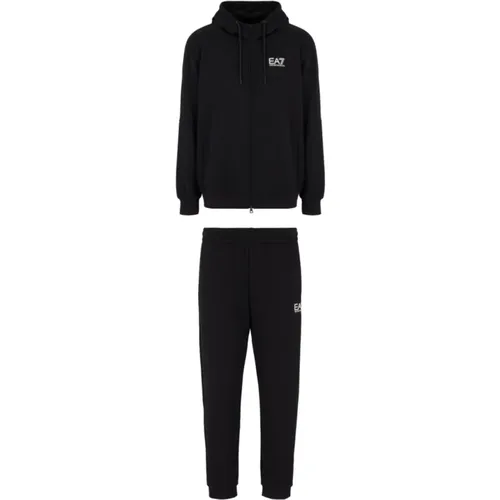 Cotton Hoodie Jogger Set , male, Sizes: 2XL, M, S, XL - Emporio Armani EA7 - Modalova