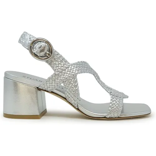 Silver Leather Sandals Wvette Ss24 , female, Sizes: 5 1/2 UK, 2 1/2 UK, 3 1/2 UK, 4 1/2 UK, 6 1/2 UK - Stuart Weitzman - Modalova