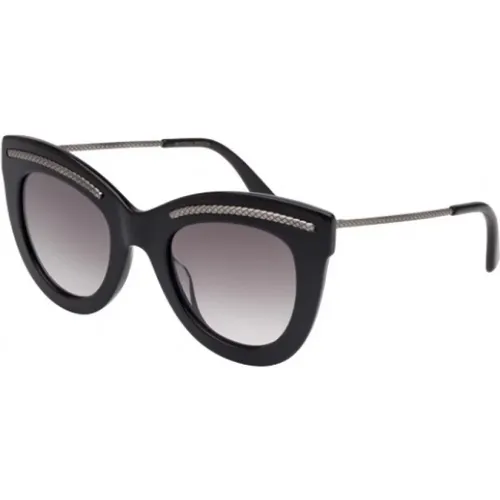 Sonnenbrille Bv0030S-001 Schwarz Grau Verlauf , Damen, Größe: 49 MM - Bottega Veneta - Modalova