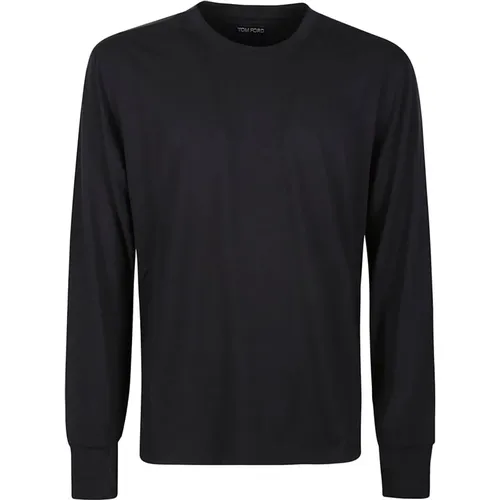 Lb999 Schwarzes Langarm-T-Shirt , Herren, Größe: M - Tom Ford - Modalova