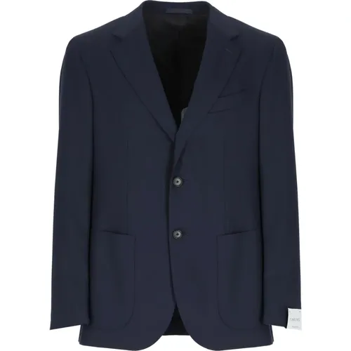 Navy Wool Jacket for Men , male, Sizes: 2XL - Caruso - Modalova