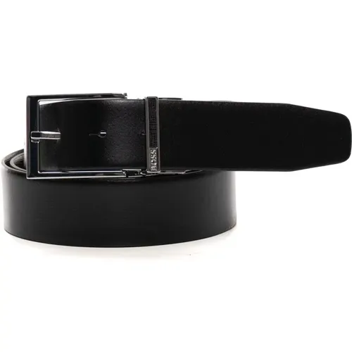 Double Buckle Reversible Leather Belt , male, Sizes: ONE SIZE - Boss - Modalova