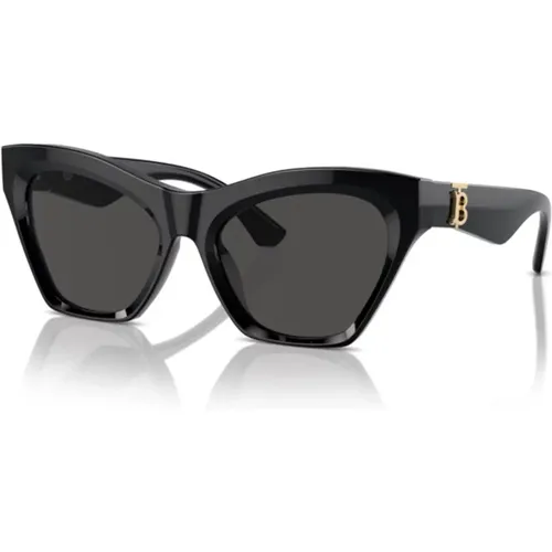 Moderne Cat-Eye Sonnenbrille mit goldenen Akzenten , Damen, Größe: 55 MM - Burberry - Modalova
