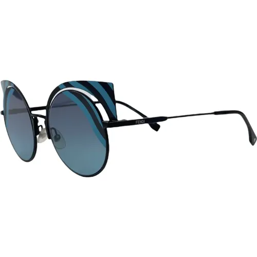 Blaue Ovale Polarisierte Sonnenbrille , Damen, Größe: ONE Size - Fendi - Modalova