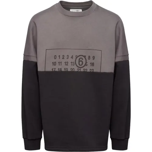 Two-Tone Crew Neck Sweater , male, Sizes: M - MM6 Maison Margiela - Modalova