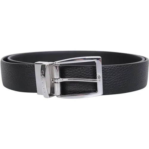 Leather Belt with Pabbled Texture , male, Sizes: 105 CM, 110 CM, 115 CM, 120 CM, 90 CM, 95 CM, 100 CM - Canali - Modalova