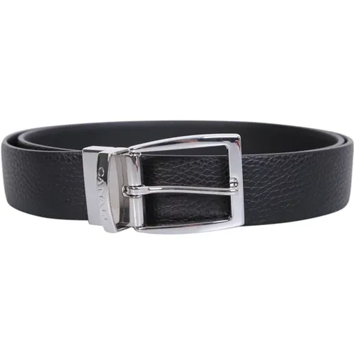 Leather Belt with Pabbled Texture , male, Sizes: 110 CM, 115 CM, 120 CM, 90 CM, 95 CM, 100 CM - Canali - Modalova