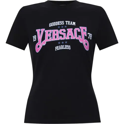 Bedrucktes T-Shirt , Damen, Größe: 2XS - Versace - Modalova