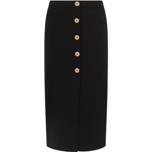 Pencil Skirt with Logo Buttons , female, Sizes: M, S, L, XL - pinko - Modalova