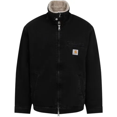 Schwarze Wall Stone Denimjacke , Herren, Größe: L - Carhartt WIP - Modalova