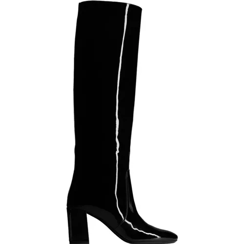 Patent Leather Boots, Made in Italy , female, Sizes: 4 UK, 6 UK, 3 UK, 4 1/2 UK, 5 1/2 UK, 7 UK, 5 UK - Saint Laurent - Modalova