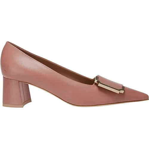 Leather Buckle Detail Pumps , female, Sizes: 4 1/2 UK, 5 UK, 5 1/2 UK, 3 UK, 6 UK, 7 UK, 4 UK - Malone Souliers - Modalova