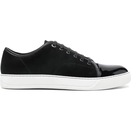 Schwarze Ledersneaker mit Metallösen , Herren, Größe: 41 EU - Lanvin - Modalova