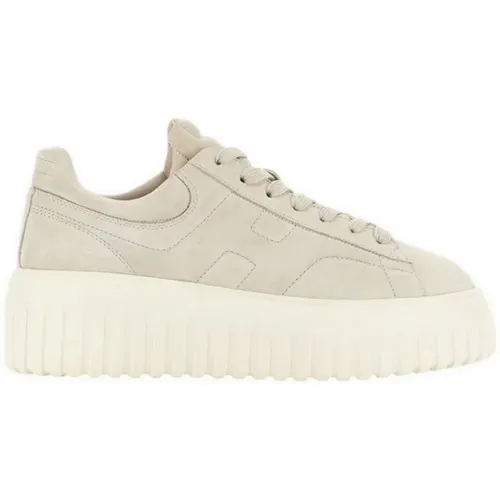 Ivory Sneakers with H-Stripes , female, Sizes: 4 1/2 UK, 3 UK, 5 UK, 7 UK, 3 1/2 UK, 4 UK, 5 1/2 UK - Hogan - Modalova