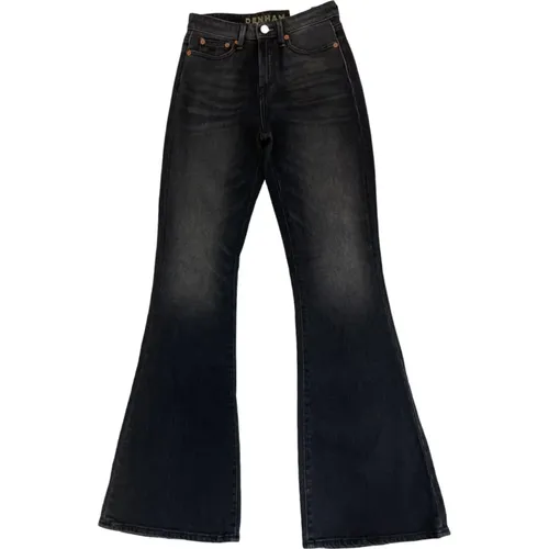 Schwarze Jeans mit hoher Taille und ausgestelltem Bein - Denham - Modalova