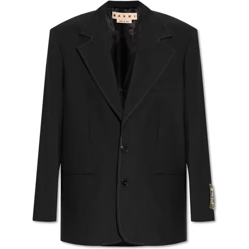 Blazer with open lapels , female, Sizes: S, M, XS - Marni - Modalova