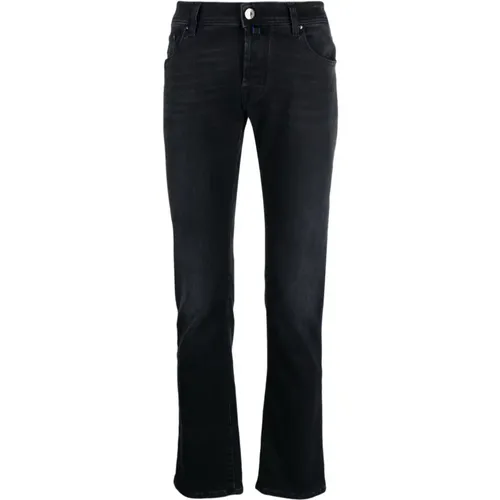 Mid-Rise Straight-Leg Jeans aus gewaschenem Denim , Herren, Größe: W37 - Jacob Cohën - Modalova