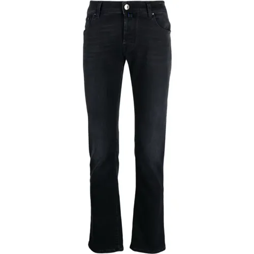 Mid-Rise Straight-Leg Washed Denim Jeans , male, Sizes: W33 - Jacob Cohën - Modalova