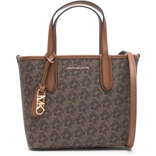 Braune Monogramm Leder Tote Tasche - Michael Kors - Modalova