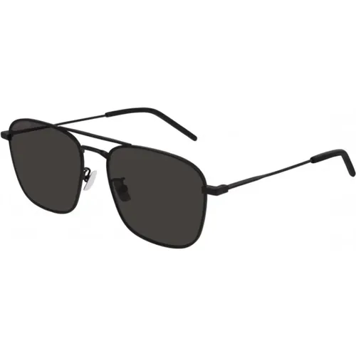 Stylische Herren-Sonnenbrille mit 100% Metallrahmen , Herren, Größe: 56 MM - Saint Laurent - Modalova