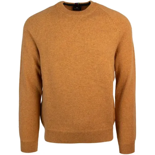 Merino Wool Sweater with Ribbed Finish , male, Sizes: L - PS By Paul Smith - Modalova