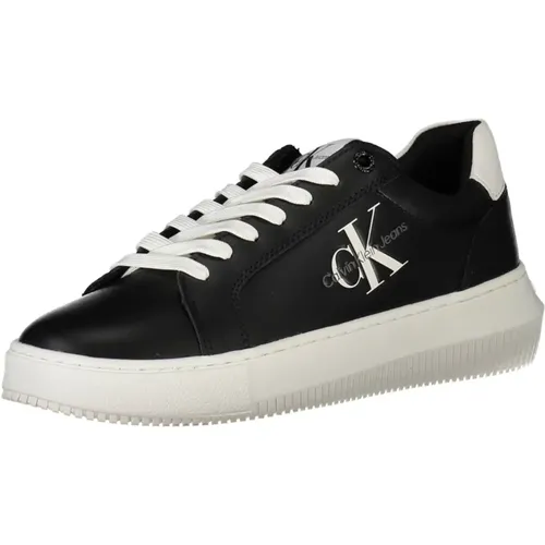 Sportliche schwarze Damensneaker mit Logodruck , Damen, Größe: 38 EU - Calvin Klein - Modalova