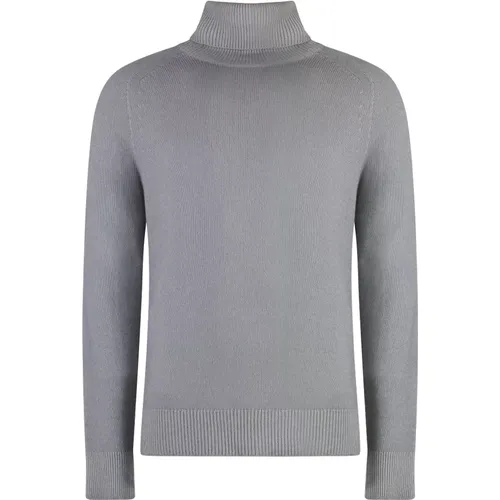 Gerippter Cashmere Rollkragenpullover , Herren, Größe: L - Malo - Modalova