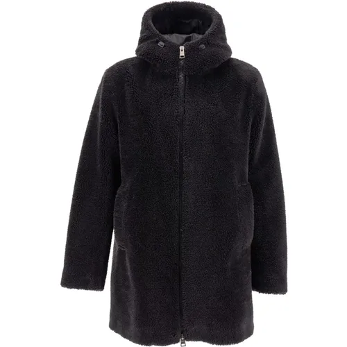 Schwarzer Parka im Orsetto-Stil , Damen, Größe: 4XL - Herno - Modalova