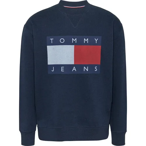 Blauer Pullover mit Flaggenabzeichen - Tommy Jeans - Modalova