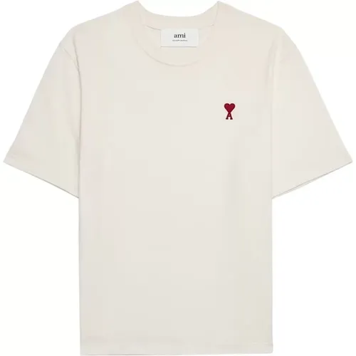 Logo-besticktes T-Shirt aus Bio-Baumwolle - Ami Paris - Modalova