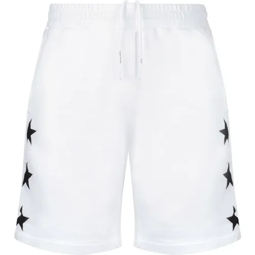 Weiße Bermuda Shorts mit Schwarzen Sternen , Herren, Größe: XL - Golden Goose - Modalova