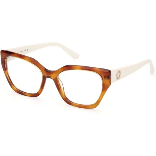 Elegant Cat-Eye Eyeglasses , female, Sizes: 53 MM - Guess - Modalova