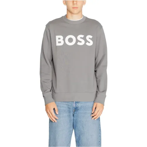 Grauer Langarm Rundhals Sweatshirt , Herren, Größe: 2XL - Hugo Boss - Modalova