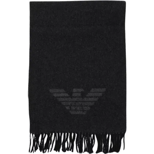 Mens Logo Contrast Scarf , male, Sizes: ONE SIZE - Emporio Armani - Modalova