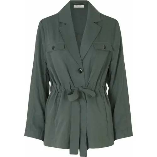 Linen Jacket with Classic Collar , female, Sizes: L - Masai - Modalova
